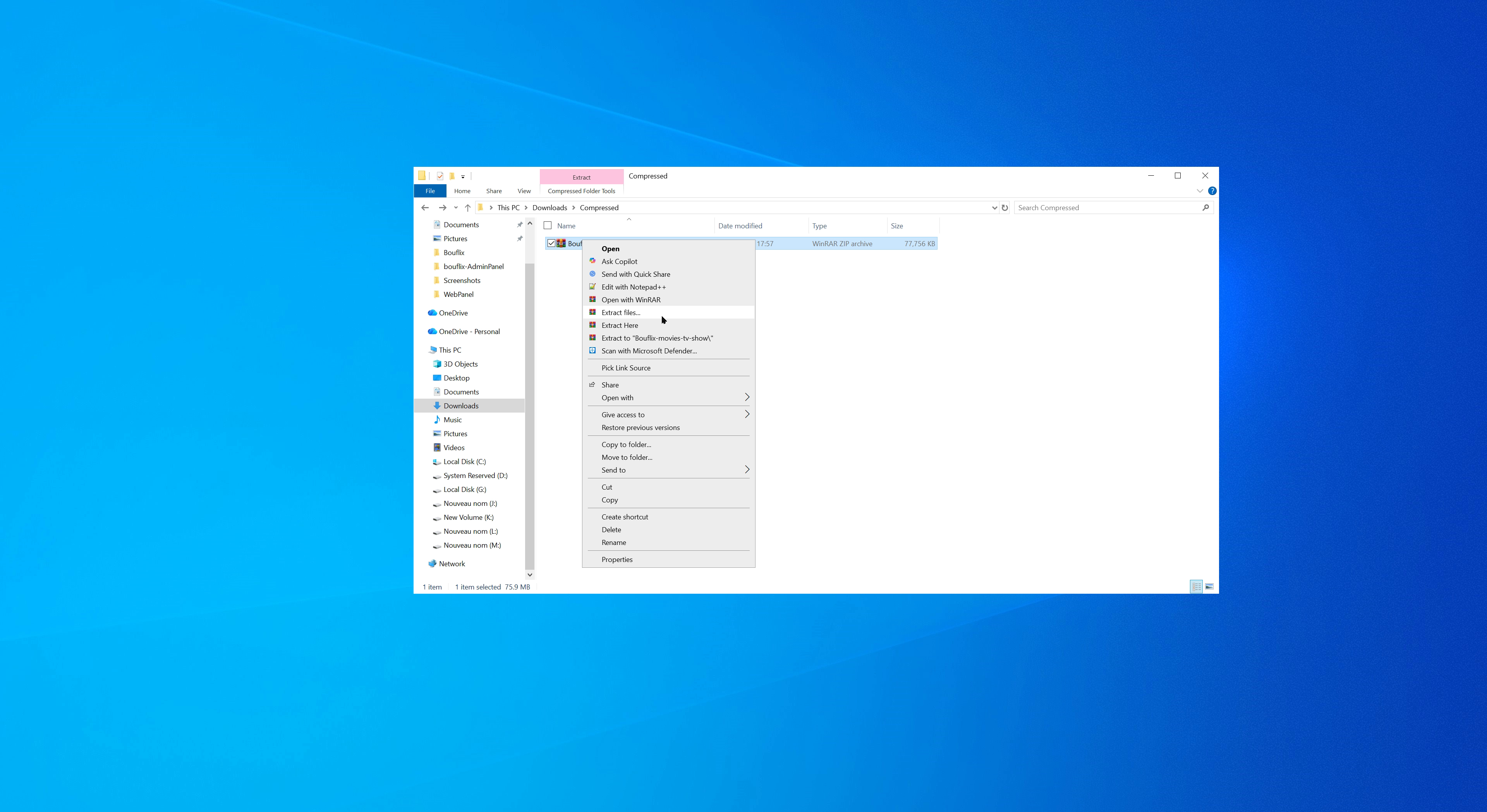 Extract Bouflix ZIP