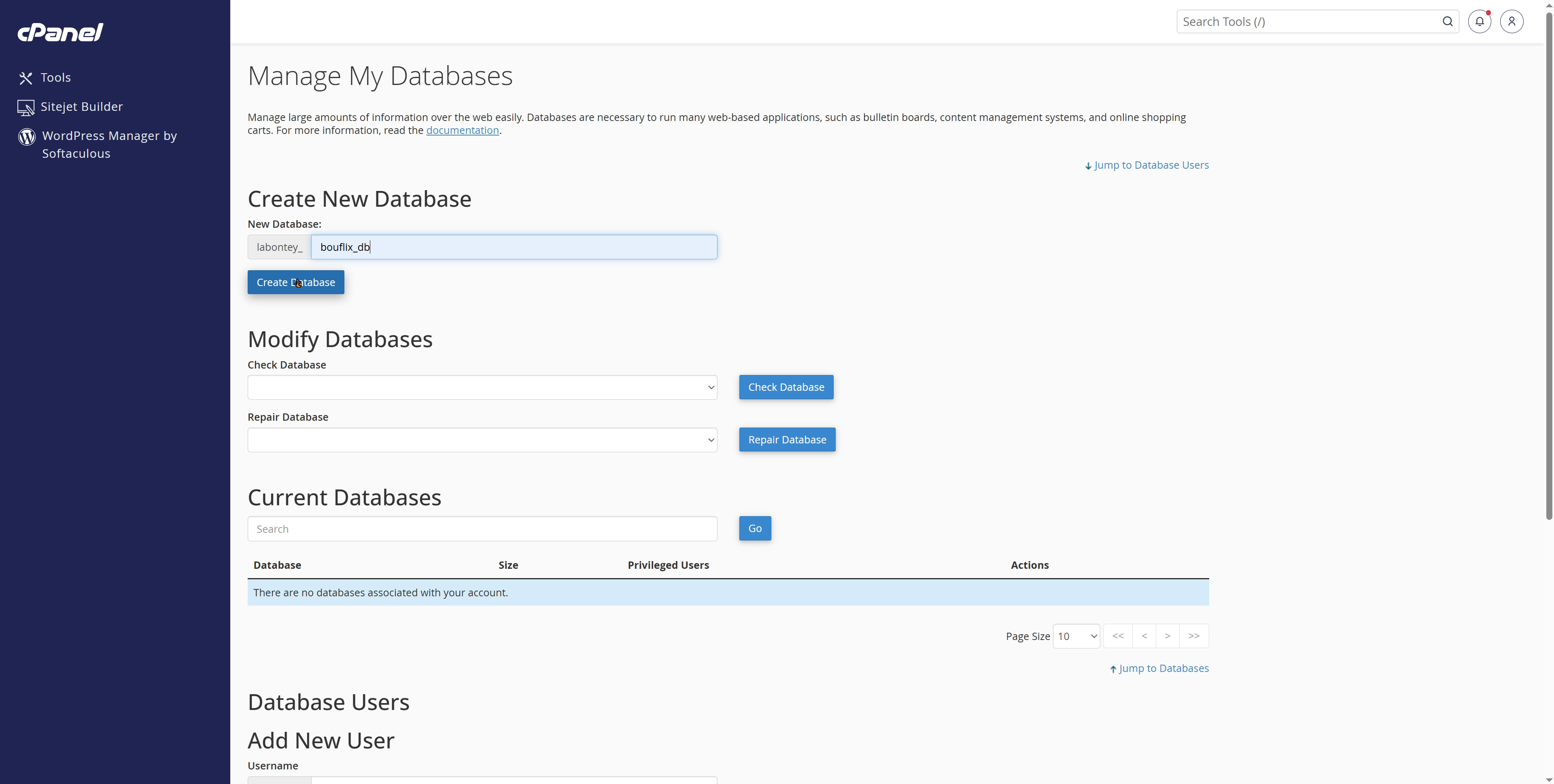 Create Database