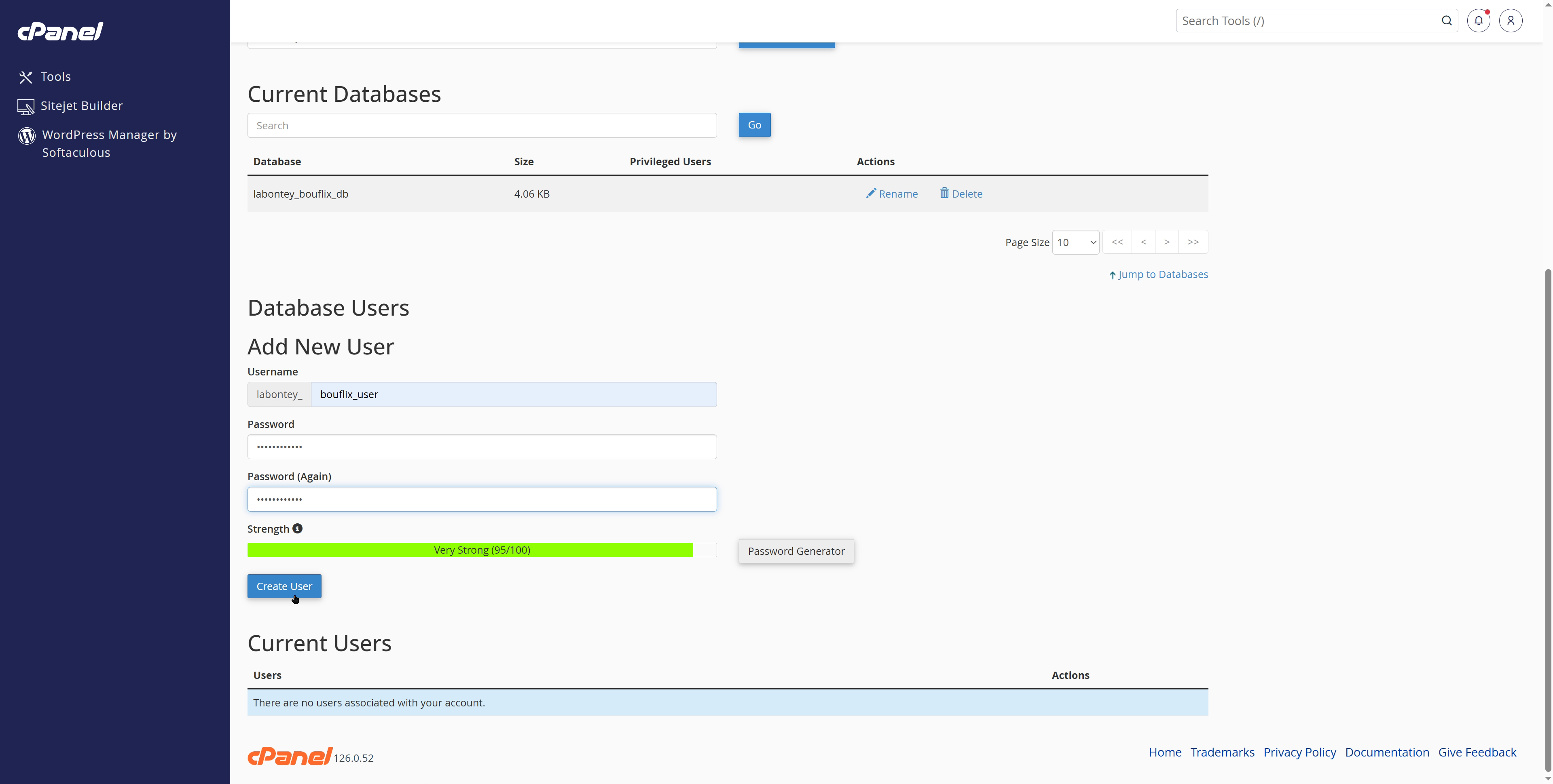 Create Database User